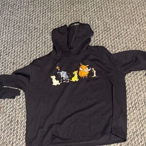 Disney Black Hoodie with Cartoon Characters